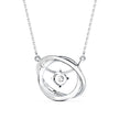 0.12Ct Twisted Orbit Designe Prong Lab-Grown Diamond Gold Pendant Necklace