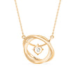 0.12Ct Twisted Orbit Designe Prong Lab-Grown Diamond Gold Pendant Necklace