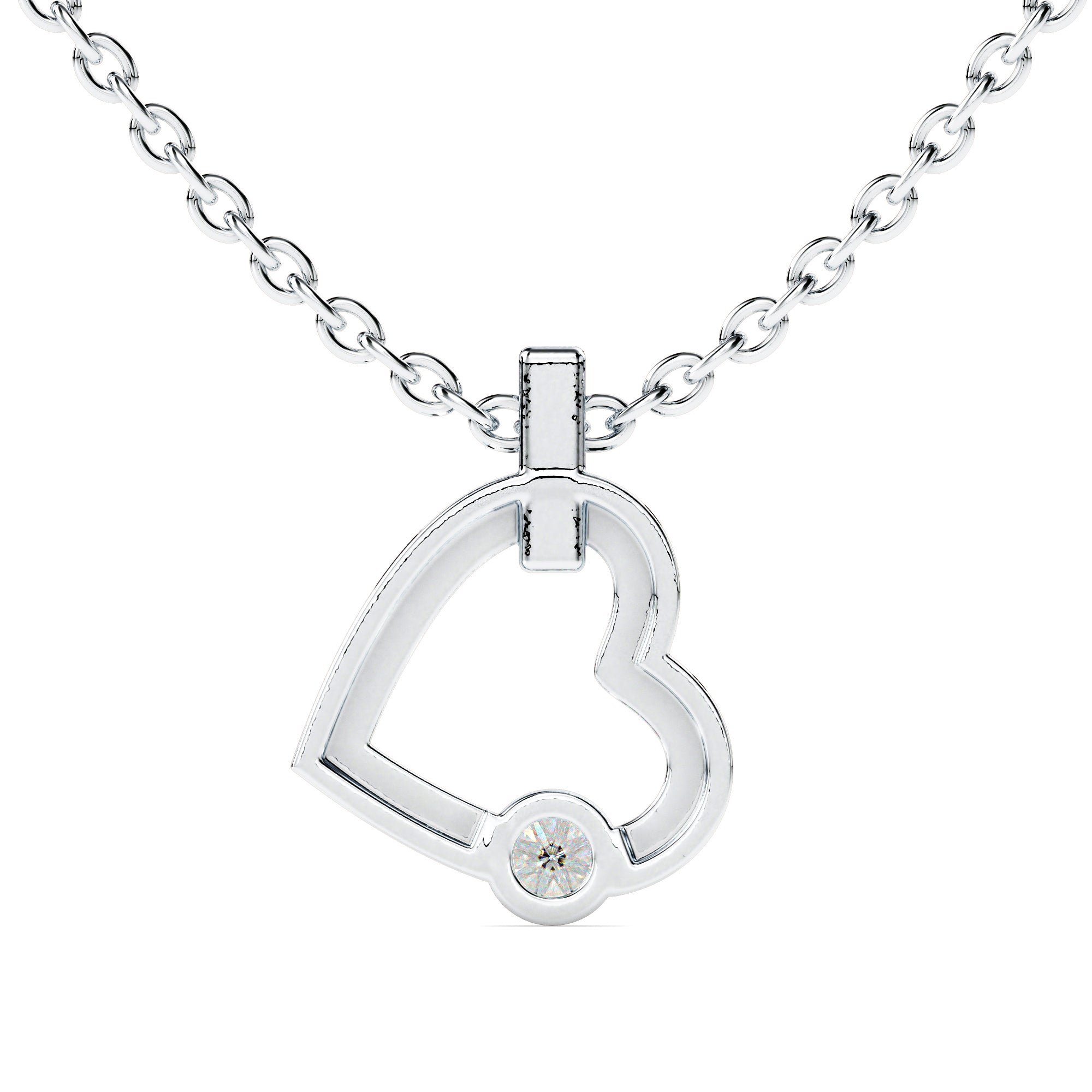 0.22Ct Heart Shape Bezel Lab-Grown Diamond Gold Pendant Necklace