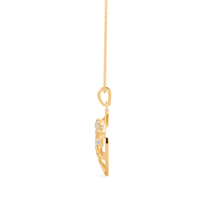0.15Ct Tree of Life Design Lab-Grown Diamond Gold Pendant Necklace