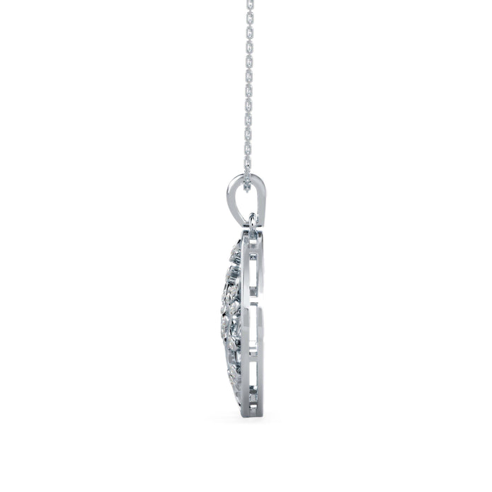 0.16Ct Openwork Tree Design Lab-Grown Diamond Gold Pendant Necklace