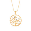 0.16Ct Openwork Tree Design Lab-Grown Diamond Gold Pendant Necklace