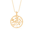 0.16Ct Openwork Tree Design Lab-Grown Diamond Gold Pendant Necklace