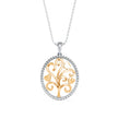 0.24Ct Oval Shape Pave Set Lab-Grown Diamond Gold Pendant Necklace