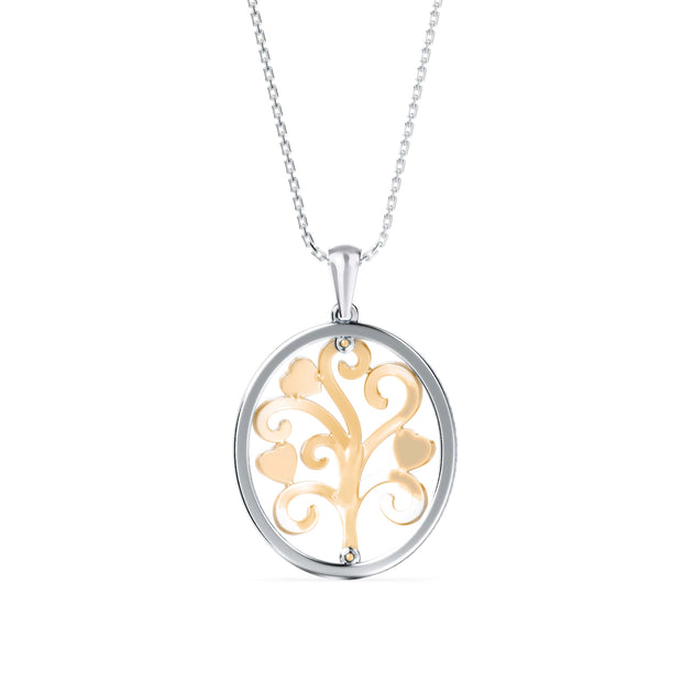 0.24Ct Oval Shape Pave Set Lab-Grown Diamond Gold Pendant Necklace