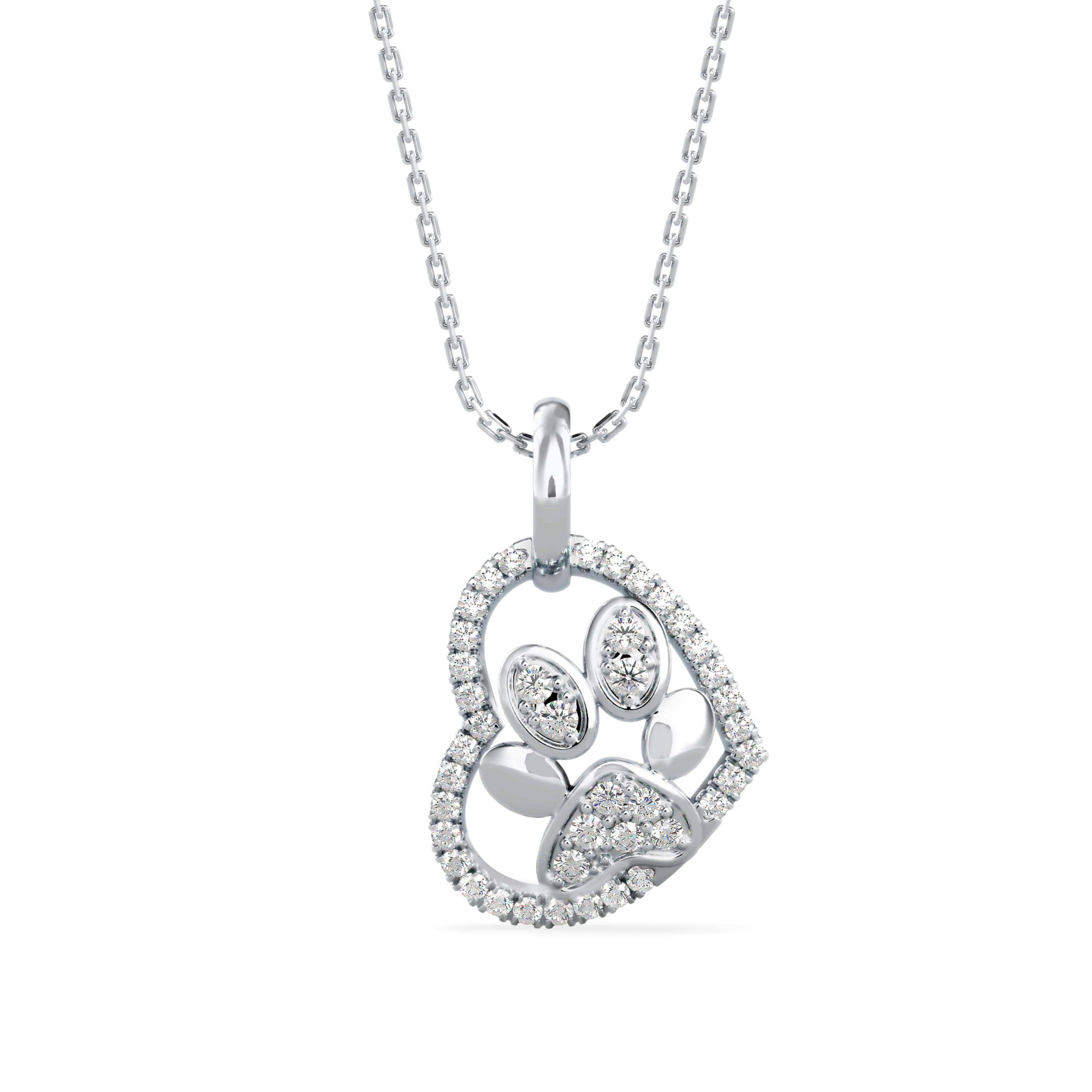 0.22Ct Heart Shape Prong Lab-Grown Diamond Gold Pendant Necklace