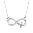 0.09Ct Infinity Cross Pave Set Lab-Grown Diamond Gold Pendant Necklace