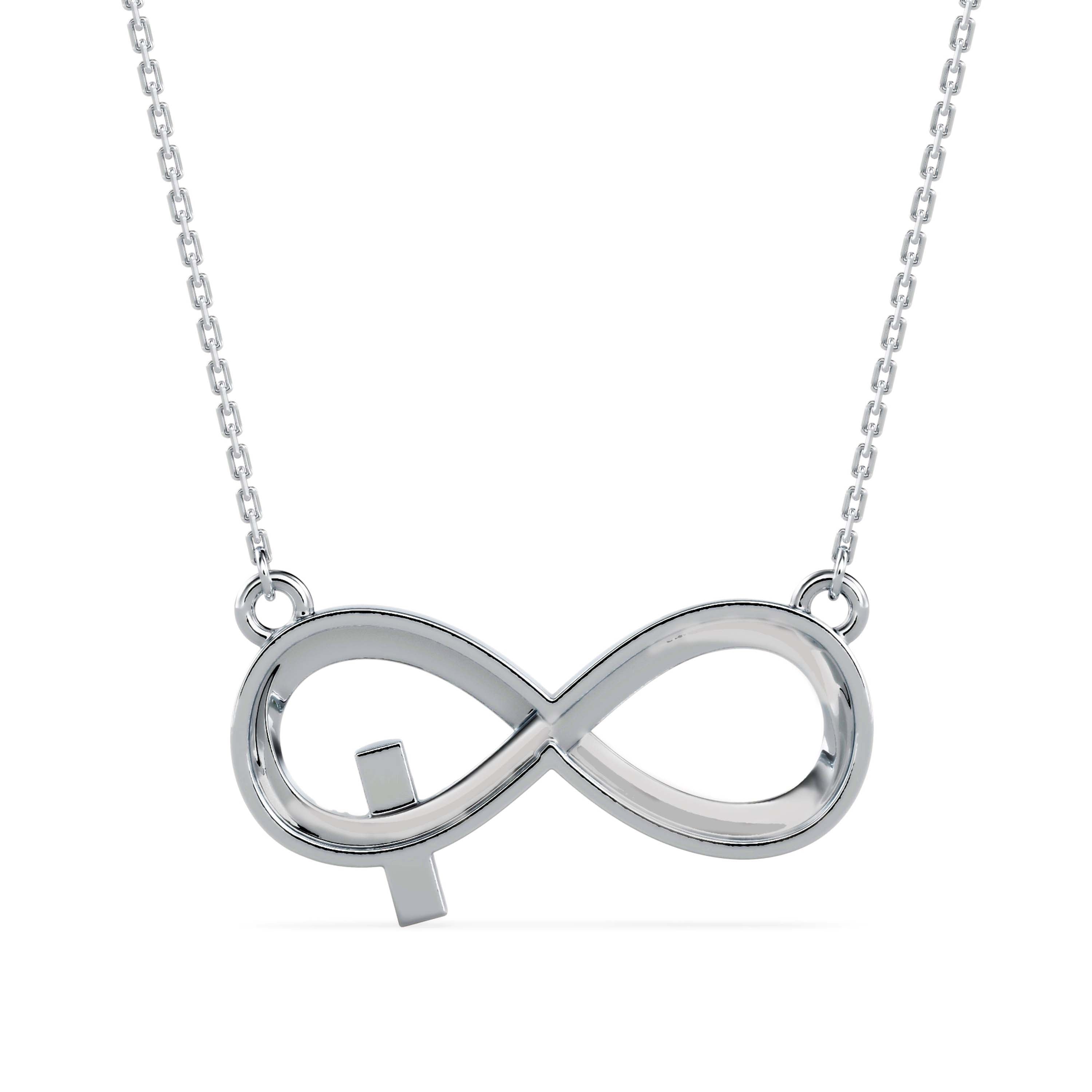 0.09Ct Infinity Cross Pave Set Lab-Grown Diamond Gold Pendant Necklace