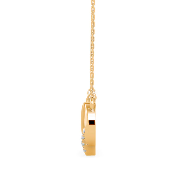 0.09Ct Infinity Cross Pave Set Lab-Grown Diamond Gold Pendant Necklace