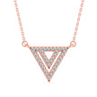 0.18Ct Triangle Shape Pave Set Lab-Grown Diamond Gold Pendant Necklace
