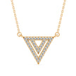 0.18Ct Triangle Shape Pave Set Lab-Grown Diamond Gold Pendant Necklace