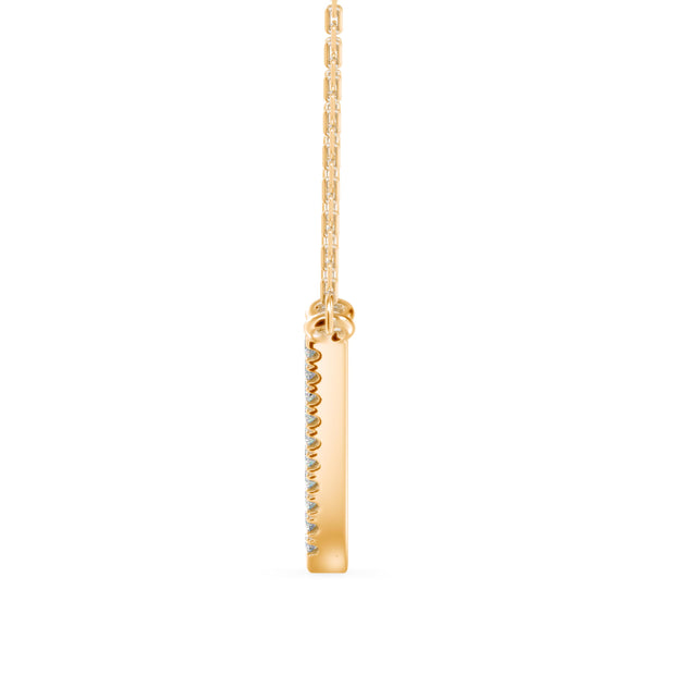 0.18Ct Triangle Shape Pave Set Lab-Grown Diamond Gold Pendant Necklace