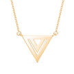 0.18Ct Triangle Shape Pave Set Lab-Grown Diamond Gold Pendant Necklace