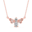 0.55Ct Honey Bee Shape Prong Lab-Grown Diamond Gold Pendant Necklace