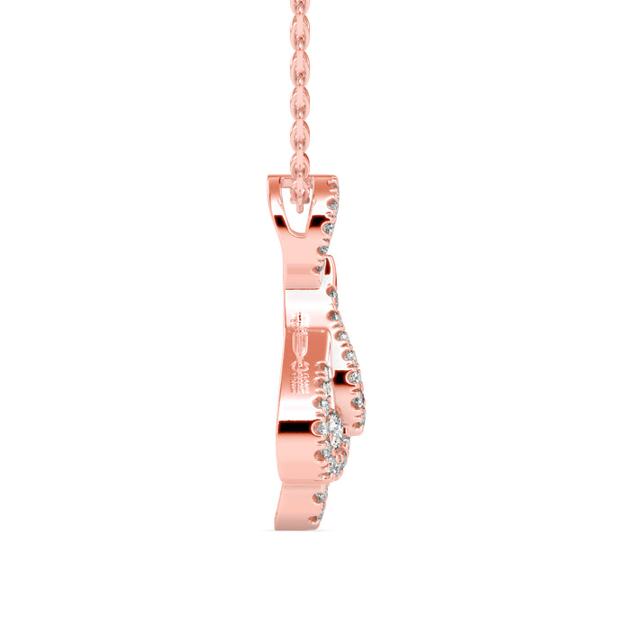 0.51Ct Teardrop Shape Pave Lab-Grown Diamond Gold Pendant Necklace