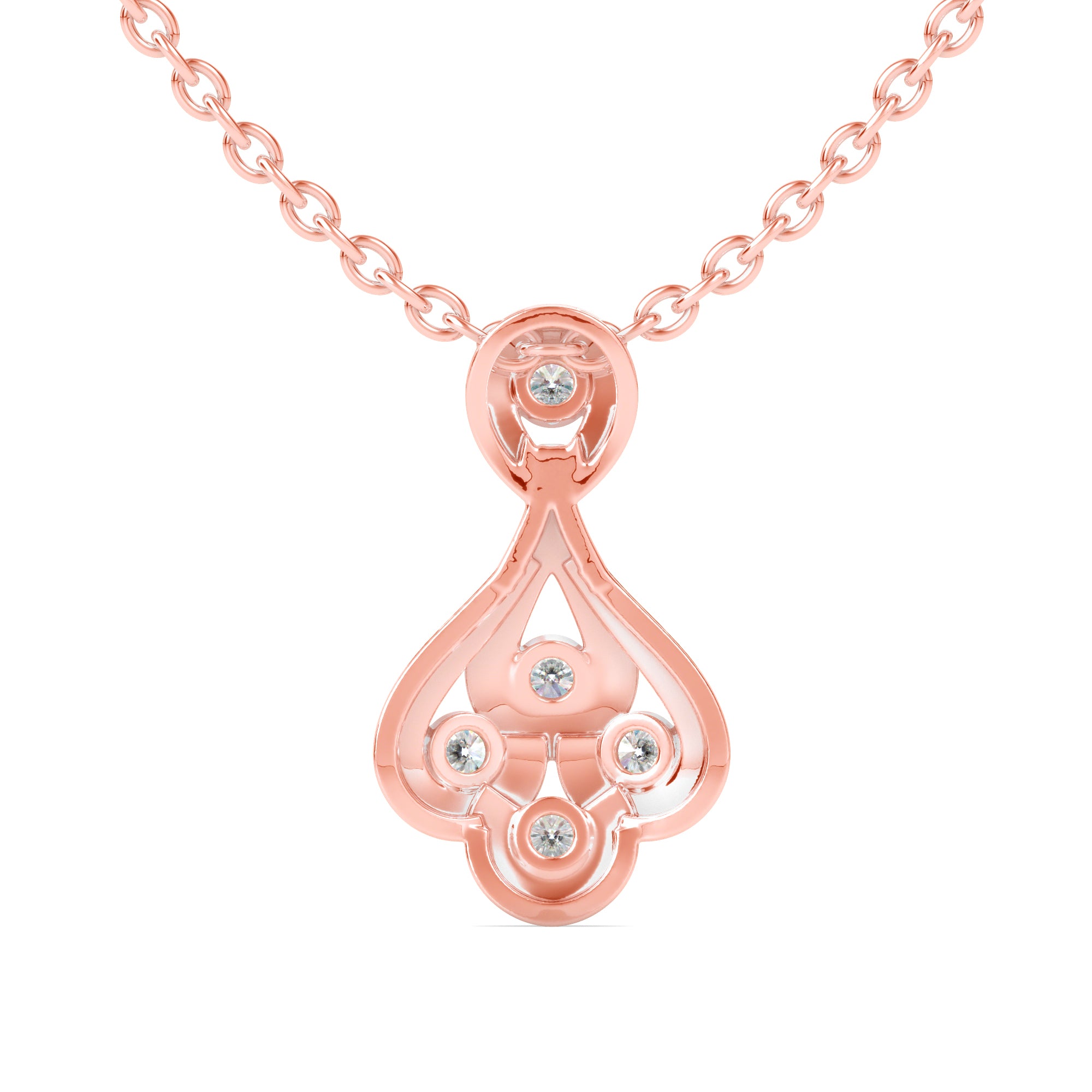 0.51Ct Teardrop Shape Pave Lab-Grown Diamond Gold Pendant Necklace