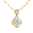 0.51Ct Teardrop Shape Pave Lab-Grown Diamond Gold Pendant Necklace