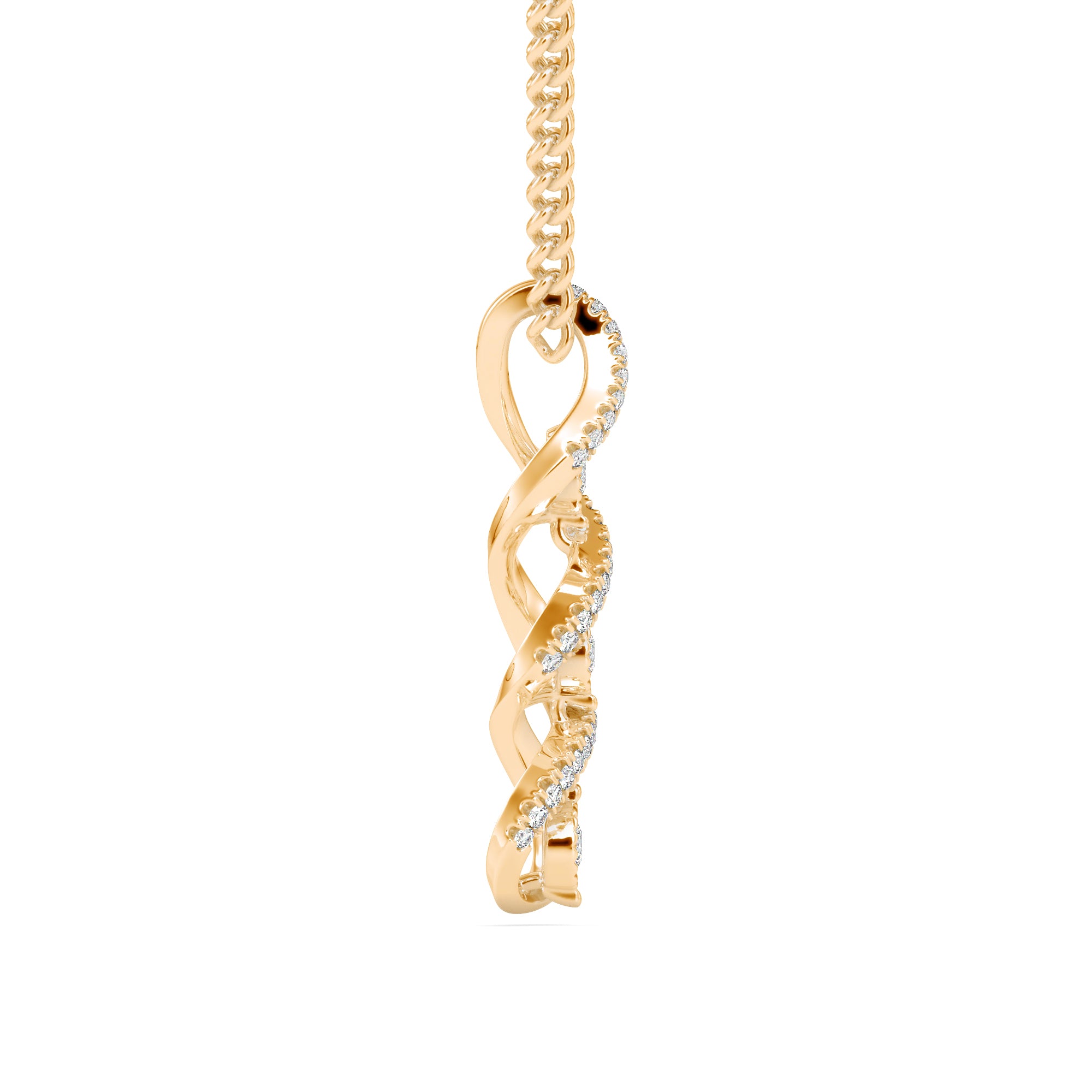0.34Ct Waterfall Style Prong Lab-Grown Diamond Gold Pendant Necklace