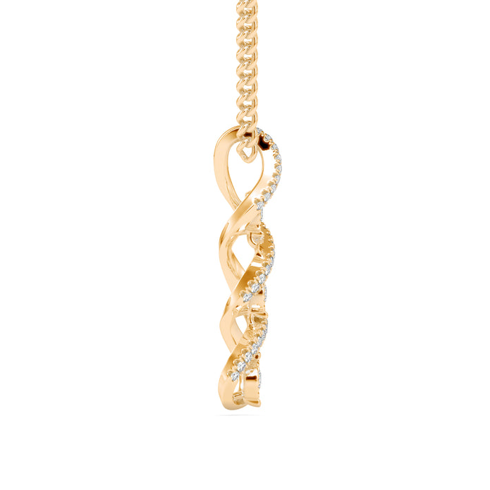 0.34Ct Waterfall Style Prong Lab-Grown Diamond Gold Pendant Necklace