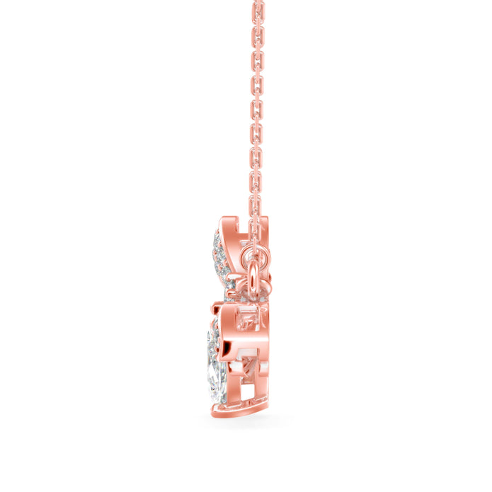 0.83Ct Honey Bee Shape Prong Lab-Grown Diamond Gold Pendant Necklace