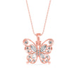 0.97Ct Fancy Butterfly Shape Bazel Lab-Grown Diamond Gold Pendant Necklace