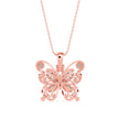 0.97Ct Fancy Butterfly Shape Bazel Lab-Grown Diamond Gold Pendant Necklace
