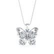 0.97Ct Fancy Butterfly Shape Bazel Lab-Grown Diamond Gold Pendant Necklace