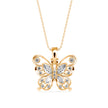 0.97Ct Fancy Butterfly Shape Bazel Lab-Grown Diamond Gold Pendant Necklace