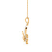 0.32Ct Floral Style Pave Lab-Grown Diamond Gold Pendant Necklace