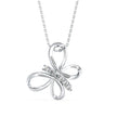 0.18Ct Butterfly Style Pave Lab-Grown Diamond Gold Pendant Necklace