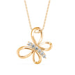 0.18Ct Butterfly Style Pave Lab-Grown Diamond Gold Pendant Necklace