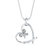 0.03Ct Butterfly Heart Shape Lab-Grown Diamond Gold Pendant Necklace