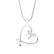 0.03Ct Butterfly Heart Shape Lab-Grown Diamond Gold Pendant Necklace