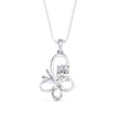 1.17Ct Flutter Designe Prong Lab-Grown Diamond Gold Pendant Necklace