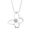 0.08Ct Butterfly Cluster Lab-Grown Diamond Gold Pendant Necklace