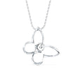 0.08Ct Butterfly Cluster Lab-Grown Diamond Gold Pendant Necklace