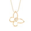 0.08Ct Butterfly Cluster Lab-Grown Diamond Gold Pendant Necklace