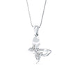 0.09Ct Bow Butterfly Prong Lab-Grown Diamond Gold Pendant Necklace