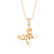 0.09Ct Bow Butterfly Prong Lab-Grown Diamond Gold Pendant Necklace
