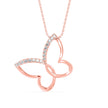 0.18Ct Butterfly Pave Lab-Grown Diamond Gold Pendant Necklace