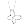 0.18Ct Butterfly Pave Lab-Grown Diamond Gold Pendant Necklace