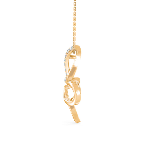 0.18Ct Butterfly Pave Lab-Grown Diamond Gold Pendant Necklace