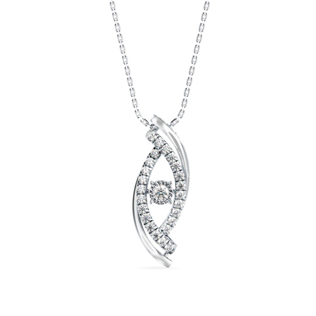 0.24Ct Evil Eye Prong Lab-Grown Diamond Gold Pendant Necklace