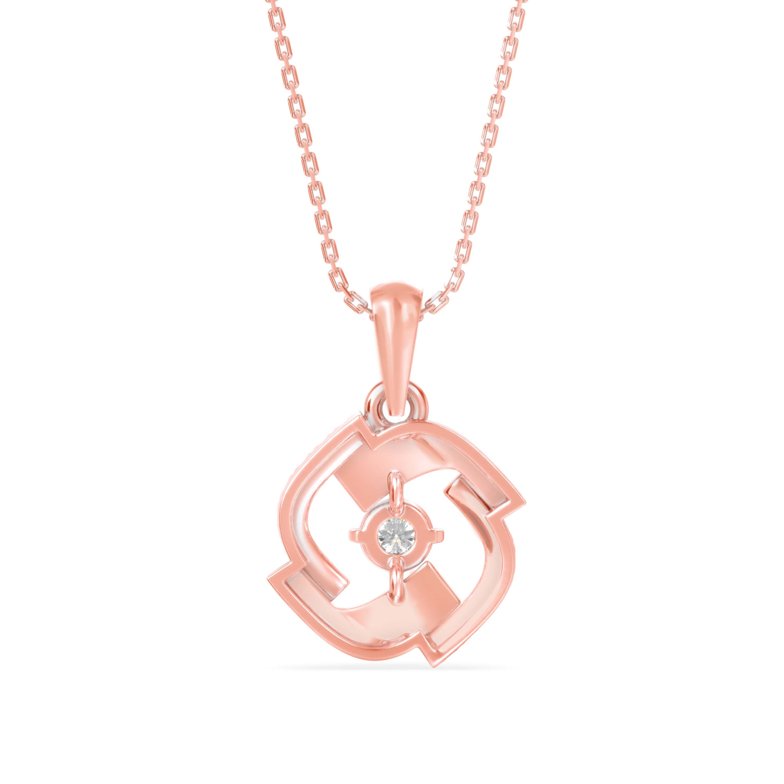 0.19Ct Minimal Luxury Designe Lab-Grown Diamond Gold Pendant Necklace