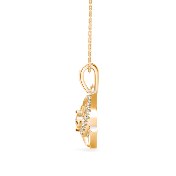 0.19Ct Minimal Luxury Designe Lab-Grown Diamond Gold Pendant Necklace