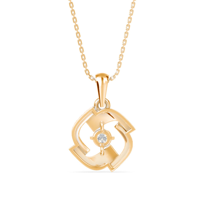 0.19Ct Minimal Luxury Designe Lab-Grown Diamond Gold Pendant Necklace