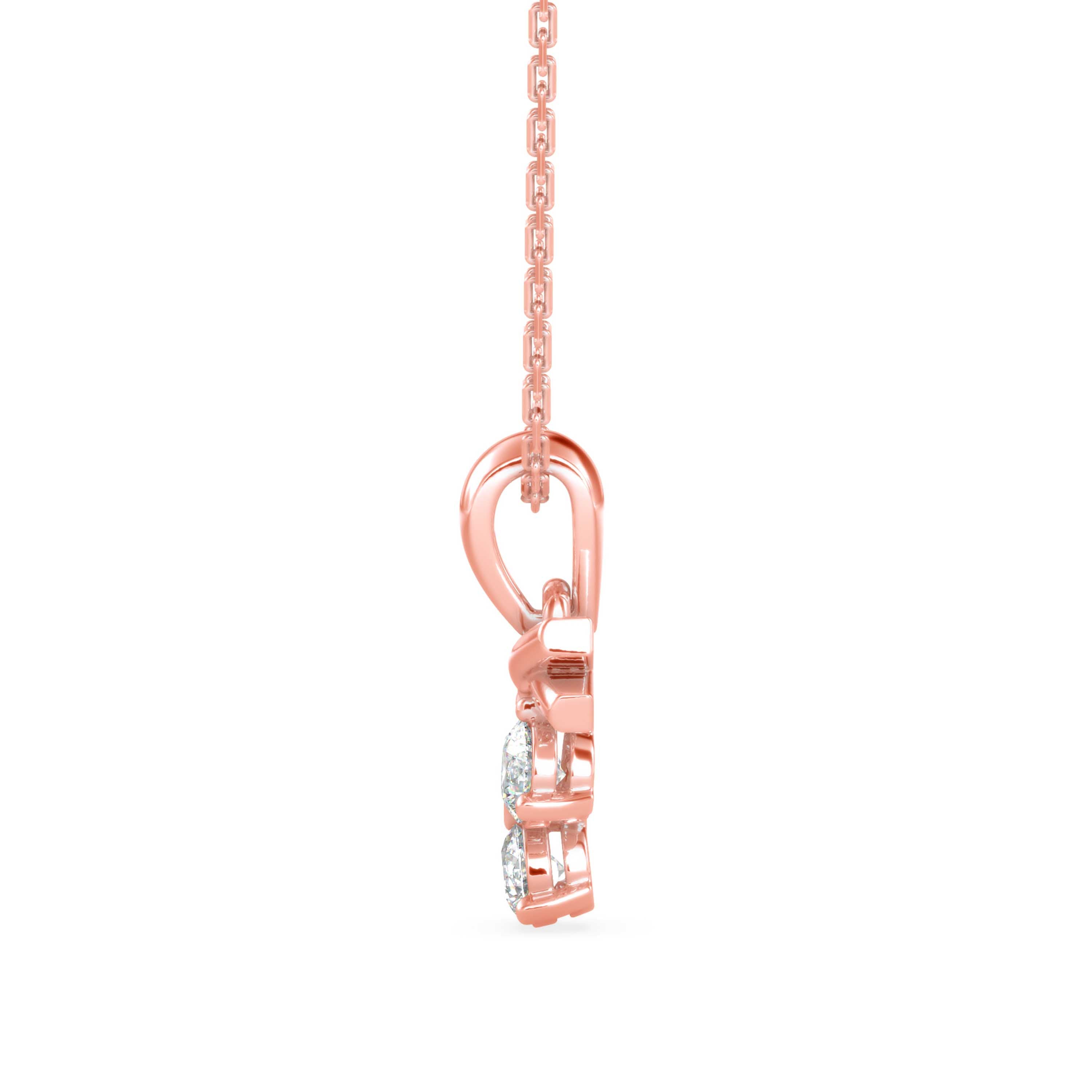 0.30Ct Round Three Stone Lab-Grown Diamond Gold Pendant Necklace