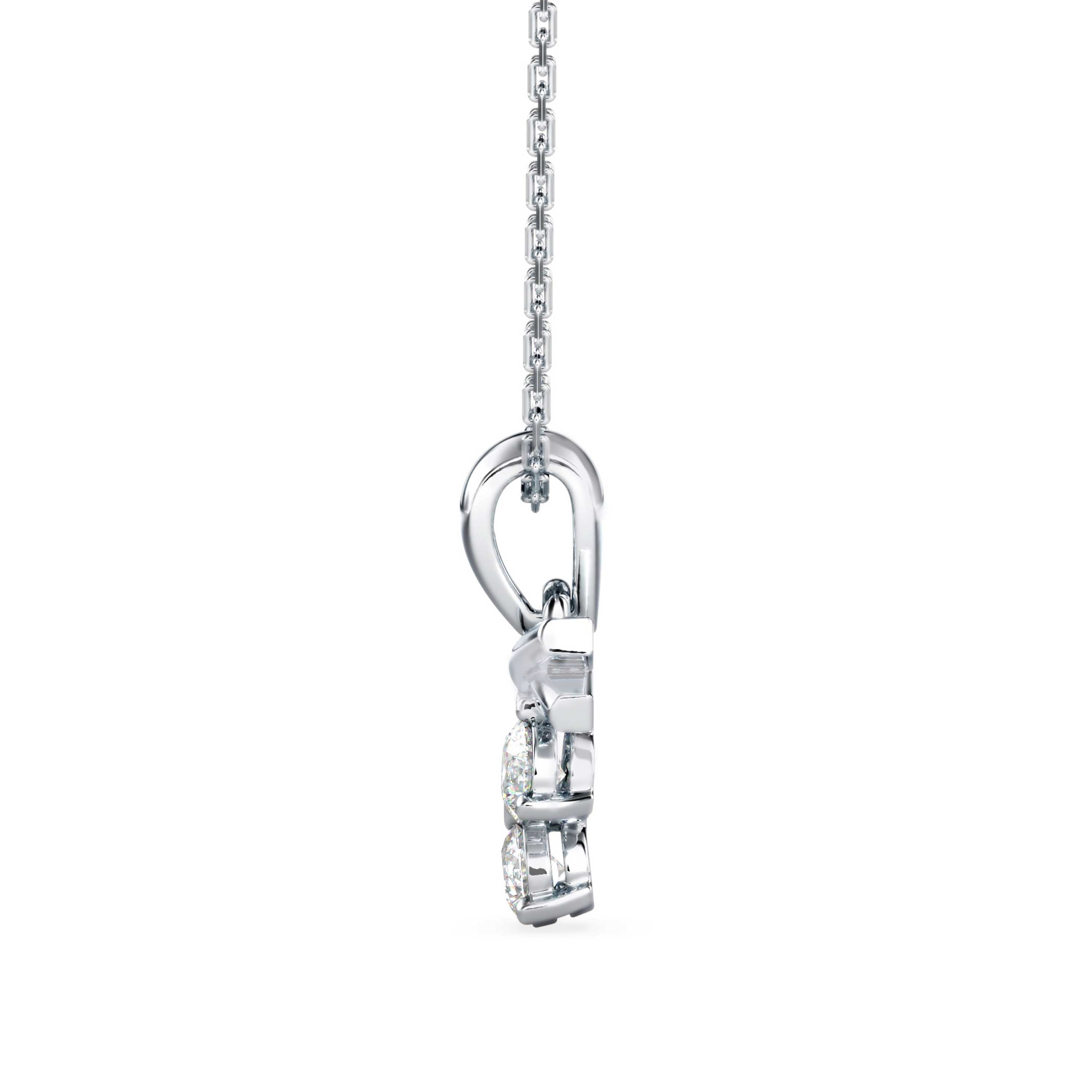 0.30Ct Round Three Stone Lab-Grown Diamond Gold Pendant Necklace