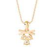 0.30Ct Round Three Stone Lab-Grown Diamond Gold Pendant Necklace
