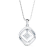 0.34Ct Double Square Halo Design Lab-Grown Diamond Gold Pendant Necklace